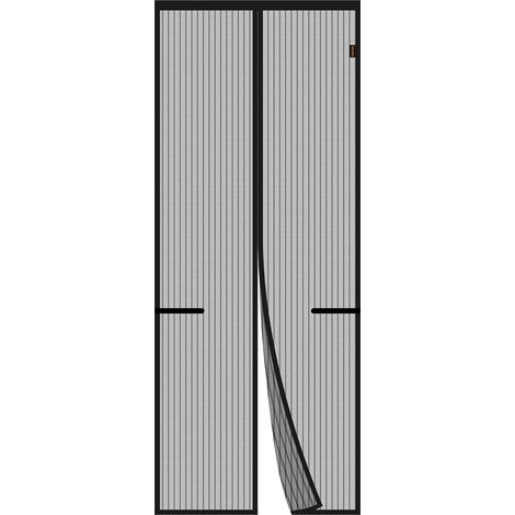 Moustiquaire Noire 90×210CM, Moustiquaires Magnétiques Anti-Moustiques pour Portes, Voilages Épais Anti-Insectes, avec Adhésif, Velcro et Aimants, Fermeture Automatique