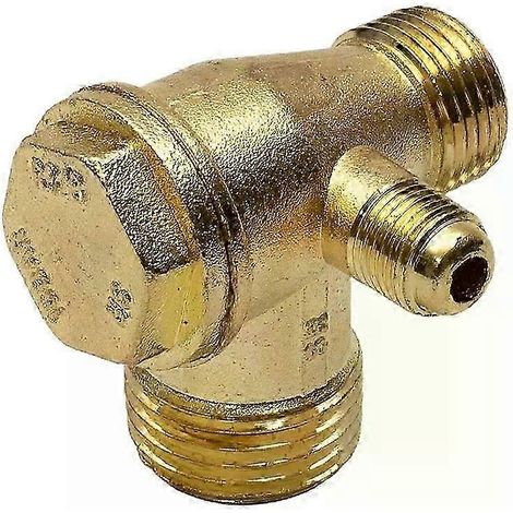 Clapet anti-retour de compresseur d'air à 3 voies, en alliage de zinc, filetage mâle de rechange. (1/5)