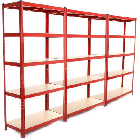 3 PACK Racking Bays 5 Tier Boltless Garage Shelving Unit Storage Rack Heavy Duty