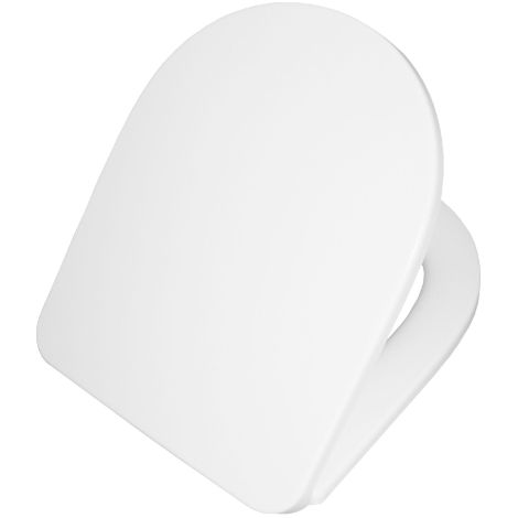 Abattant WC mode'le Alpina en Durolux blanc anti-rayures avec charnie'res re'glables en acier inoxydable