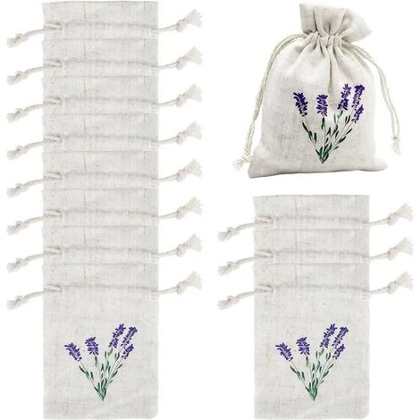 12 Pièces Sachet Lavande Vide, Pochon Tissu avec Cordon de Tirage, pour Ranger la Les Bijoux, Les Bonbons et Les Biscuits (1/4)