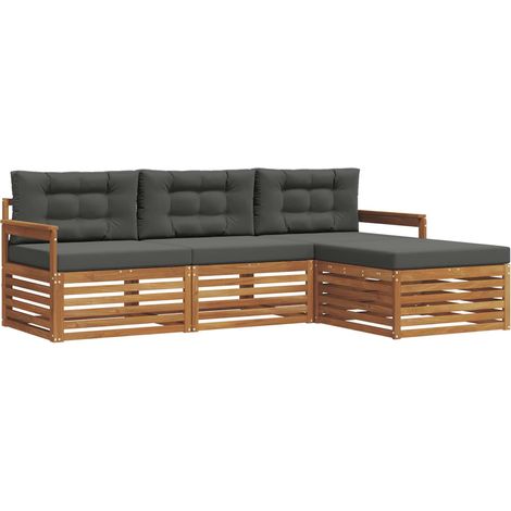 Conjunto de sofás de exterior 4 uds. Natural y Antracita vidaXL (1/5)