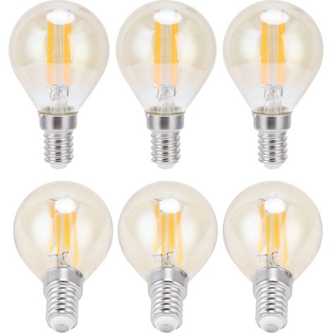 Stück G45 LED-Glühbirnen mit Goldfaden, 2700 K, 4 W, E14-Sockel, Vintage-Glas, klar, warmweißes Licht, 220–240 V (1/5)