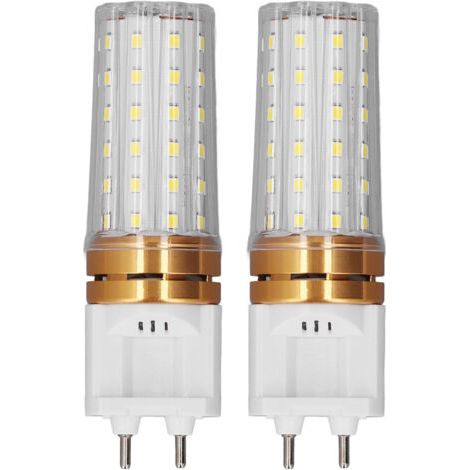 BUNTHAUS 2pcs Ampoules LED 10W 1000LM Économie d'énergie Base Double Aiguille G12 pour Rues Entrepôts Garages Lumière Chaleureuse-