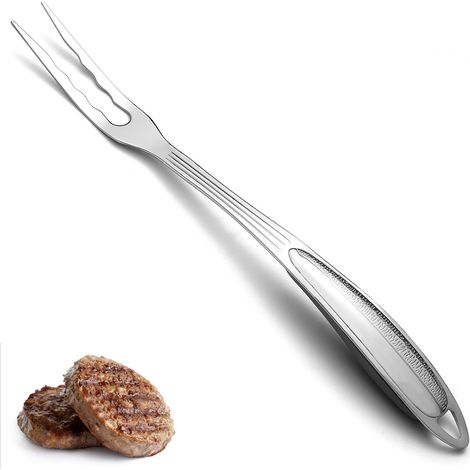 Fourchette à viande , fourchette de cuisson à découper en acier inoxydable robuste, fourchette de service pour gril avec poignée résistante à la chaleur (1/5)