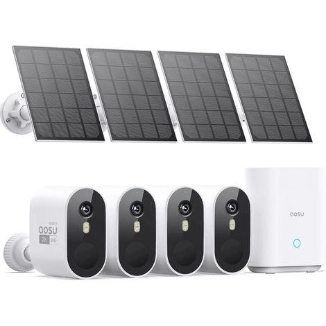 AOSU 2K Cámara Wi-Fi para Exteriores, cámara Wi-Fi inalámbrica para Exteriores con batería para 240 días, 0 cuotas mensuales, sin suscripción, detección de Movimiento PIR, compatibilidad con Alexa, (1/5)