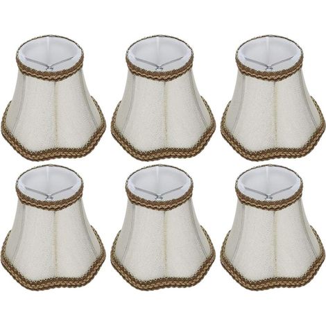 Lot De 6 Cache-Lampes pour Ampoule E14 – Accessoire D'abat-Jour en Tissu De Style Européen, Décoration Parfaite pour Lustres, Appliques Murales, Chambres, Couloirs (1/5)