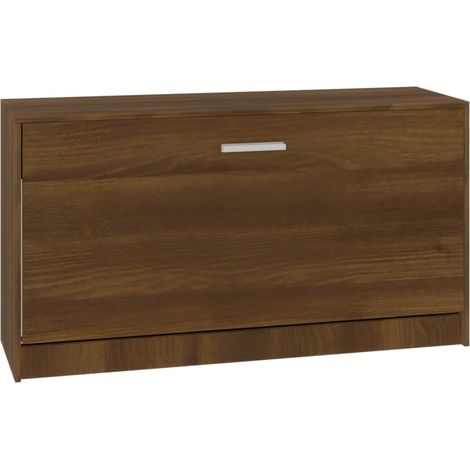 Banc à chaussures bottes commode étagère meuble entrée rangement 80 x 24 x 45 cm bois d'ingénierie marron