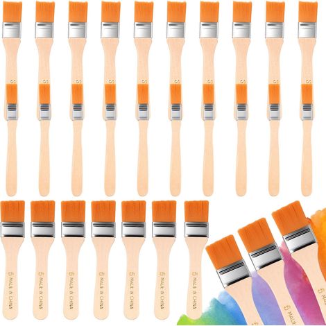 30 Pièces Pinceaux Plats, Pinceaux à Vernir Glacis Larges, Pinceaux à Peinture, Pinceaux Vernis, Pinceau à Glaçure avec Manche Bois, pour Peinture sur Bois Acryliques, Fournitures de Peinture DIY (1/5)