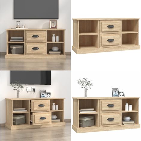 TV-Schrank Sonoma-Eiche 99,5x35,5x48 cm Holzwerkstoff - TV Schrank - Holzwerkstoff - Sonoma Eiche - Wohnzimmermöbel - TV Möbel - Home & Living