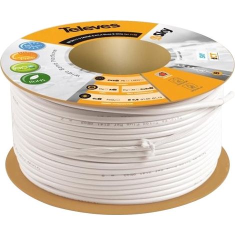 Câble coaxial televes t100 au mètre 2126-16vatc-blanc (1/2)