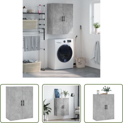 Holzschrank - Wandschrank Betongrau 69,5x34x90 cm (1/5)