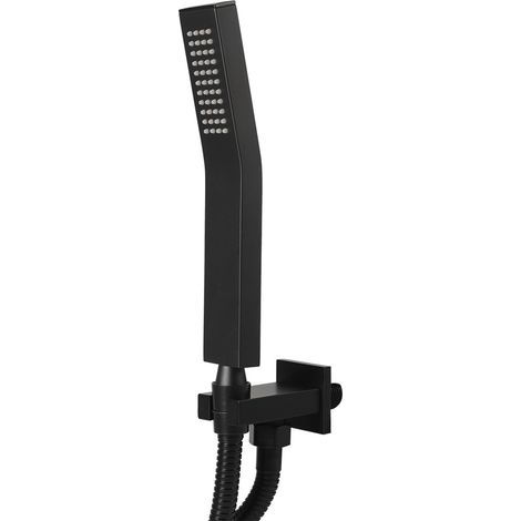Pommeau de douche à main pressurisé G1/2 po, kit de douchette noir mat (1/5)