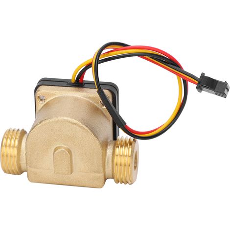 G1/2-Zoll-Durchflusssensor mit Außengewinde, Messing-Hall-Durchflussmesser, DC 3–24 V, für Warmwasserbereiter und Kreditkartengeräte (1/5)