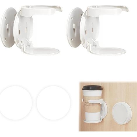 Soporte para tazas de escritorio - Plegable, soporte universal para botellas y tazas de café - 2 unidades (1/5)