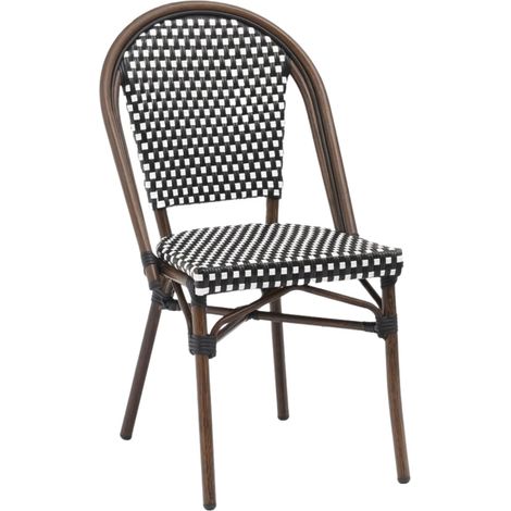Chaise SERENA en Rotin synthétique style bistrot pour extérieur