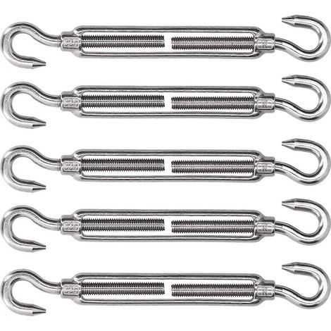 Accessoires pour voile d'ombrage, crochet et agrafe. Tendeur élastique réglable antirouille pour ajuster la tension de fixation (M10). (1/5)