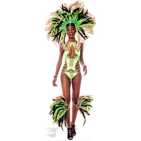 Figurine en carton Mardi-Gras brésilien danseuse déguisée 193 cm (1/4)