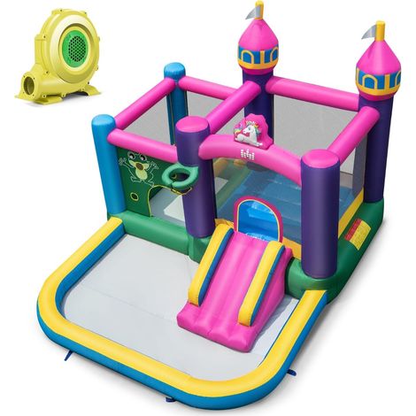Scivolo acquatico gonfiabile con soffiatore, 327x392x270 cm, tessuto Oxford
