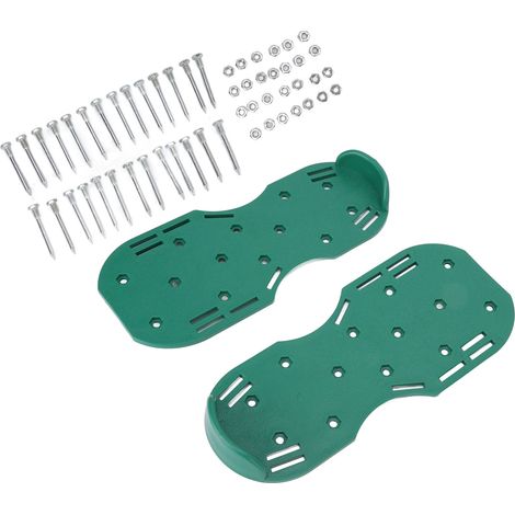 Chaussures de jardin antidérapantes triangulaires pour aération du gazon, chaussures à pointes pour pelouse, outil de jardinage pour ameublir le sol, vert (2 sangles + boucle triangulaire + boucle cou (1/5)