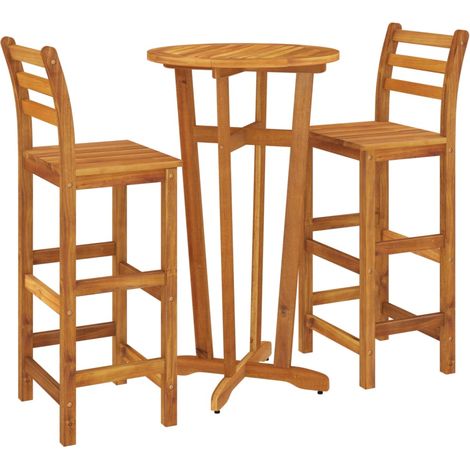 3 Piece Garden Bar Set Solid Wood  Acacia vidaXL
