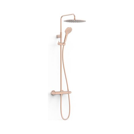 Ensemble de robinet thermostatique mural à 2 voies pour douche Or Rose Mat 24K - TRES 19038705OPM