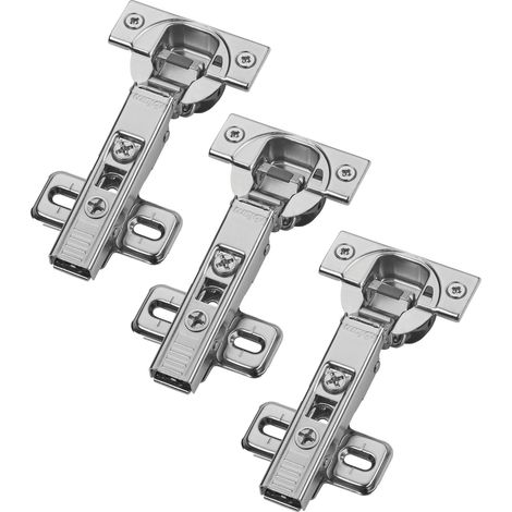 Blum Topfband Schrankscharnier 110° 71B3580 Eckanschlag SoftClose 3D-Verstellung, inkl. Montageplatte 173L6100 - 3er Set