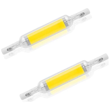 Lot de 2 ampoules LED R7S 10 W 78 mm à intensité variable blanc froid 6000K 100 W halogène J78 de remplacement, tube de base R7S à double extrémité, angle de faisceau 360 (1/2)