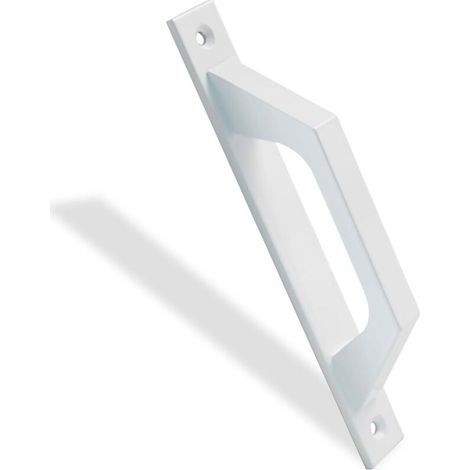 Poignée de porte coulissante - plaque rectangulaire - alliage d'aluminium - convient aux portes coulissantes ou aux portes de passage (Blanc) (1/5)