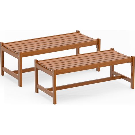 COSTWAY Panchina Panca Sedia Esterno Giardino Legno Massello Naturale 2 Posti Persone Balcone Seduta Ingresso Amore Bambini Resistente Grande Robusta Impermea (1/5)