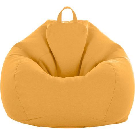 Sac de canapé Lazy Housse de Canapé Inclinable Tissu Housses de Fauteuil Housse de Chaises sans Remplissage Siège Pouf Feuilletée Tatami Salon Meubles (Jaune, 90 x 110cm) (1/5)