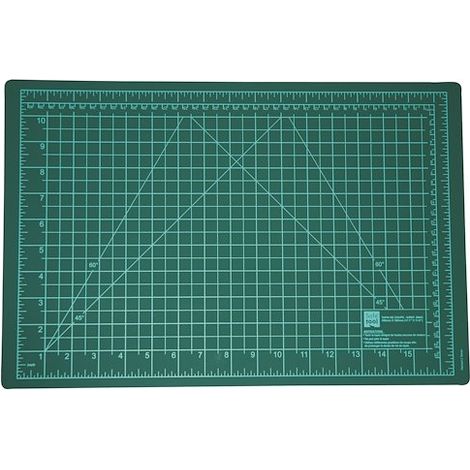 Plaque de coupe A3 - 450 x 300 mm - Épaisseur 3 mm - Surface quadrillée - Lignes d’angles 30° 45° 60°