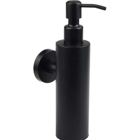 Distributeur de savon mural en acier inoxydable 304 200 ml noir mat distributeur de savon mural salle de bain shampooing manuel bouteille de gel douche (1/3)