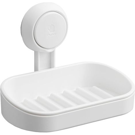 Leistungsstarker Seifenhalter mit Saugnapf, stabiler Schwammhalter, ideal für Dusche, Bad, Badewanne und Küchenspüle. Montage ohne Bohren, abnehmbar.
