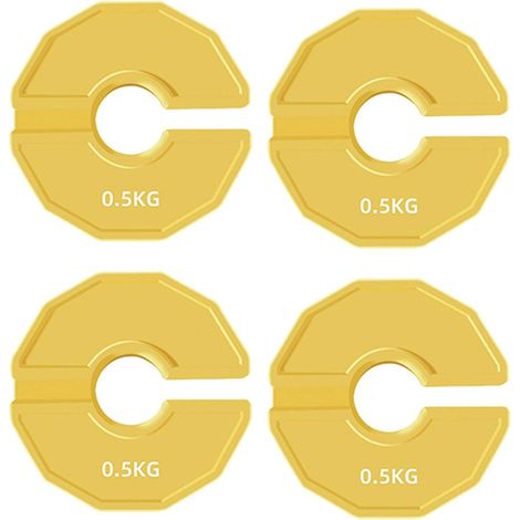 4 Plaques de Micro-Type pour Salle de Sport, Haltères, Poids Fractionné, Plaques de Poids Fractionné en Caoutchouc, Ouverture Supplémentaire 35 mm, 0,5 Kg (1/5)