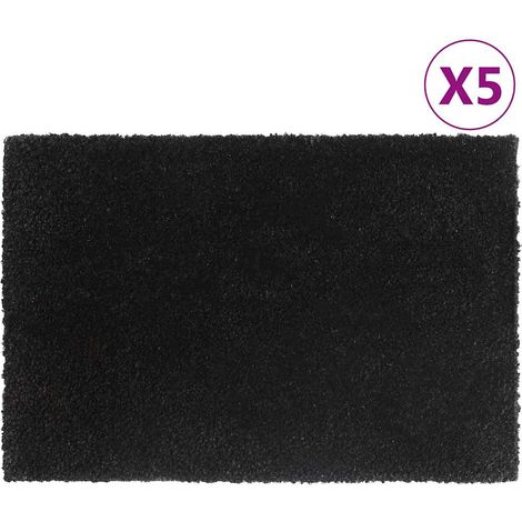 vidaXL Tapis de porte 5 pcs noir 40x60 cm fibre de coco touffeté (1/5)