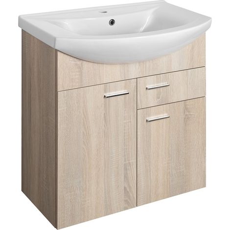 Meuble sous-vasque ZOJA 71,5x74x34cm, chêne platiné (1/4)