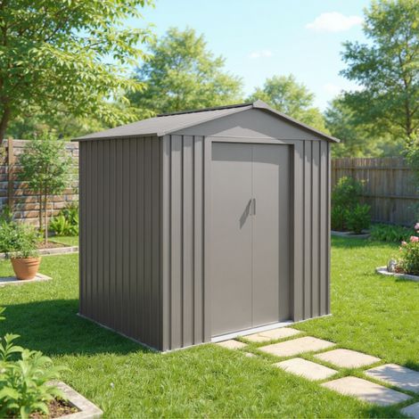 Cobertizo de jardín de metal – 6 x 4 – 2,43 m² – Antracita