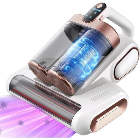 Aspirateur Anti Acariens, Aspirateur à Main avec Lumière UV-C Chauffage Fonction Filtre HEPA, Punaise de Lit Élimine 99,9% pour Matelas,Textiles,Meubles de Canapé (1/4)