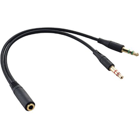 Vergoldetes Adapterkabel für Computer-Headsets, 2-in-1-Konverter für Handy-Kopfhörer und Mikrofon, Audio-Splitter (1 auf 2) (1/5)