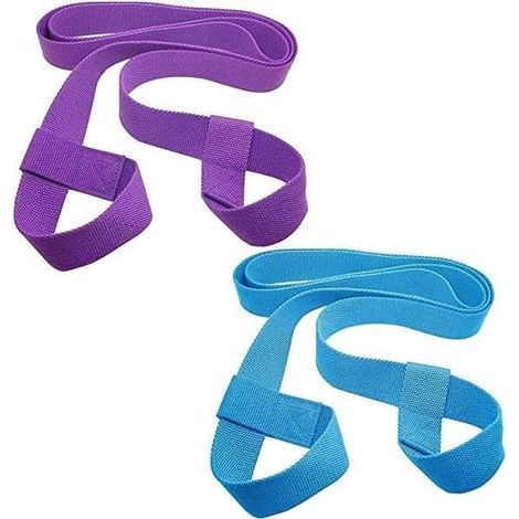 Yogamatten-Gurte – 2 Stück – Verstellbar für Pilates, Fitness und Fitnessstudio – Blau + Lila (1/4)