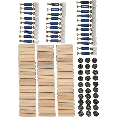 Set de connexion excentrique 3-en-1, vis et écrous renforcés, fixations pour panneaux de meubles, roue excentrique de 12 mm, kit d'assemblage robuste. (1/5)