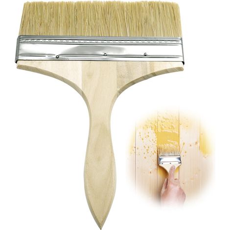 Pinceau de Surface 200 mm, Pinceaux de Peinture Pinceau Lasure Bois Exterieur Pinceau Plat Spalter Large avec Poignée en Bois Les Grandes Surfaces Couverture pour Meubles Mur Clôture (1/5)