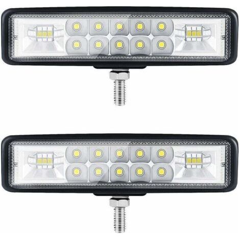 QORVA
-6” Phare LED Moto Phare de Travail led Tracteur 2 Rangs 9-36V 120W 12000LM 6000K Combinaison Spotlight+Floodlight Barre LED Off-road Phare Led 4x4 Pods d'éclairage LED pour Camions SUV Moto,de