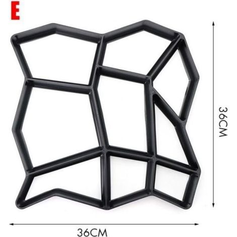Moule Pavage - Plastique Résistant - Pour Jardin et Terrasse - Style E - 36x36 cm - Réutilisable (1/4)