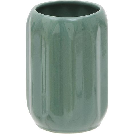 Portacepillos de dientes colorama de cerámica, d. 8 x h. 12 cm, verde ficus - 5five