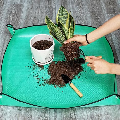 75 x 75 cm - Tapis de jardin imperméable - Tapis de jardin portable pour le jardin - Pliable - Pour plantes succulentes (vert) (1/5)