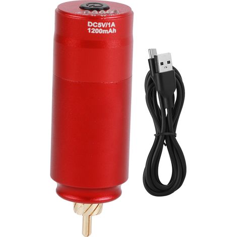 Alimentation sans fil pour machine à tatouage, stylo tatoueur, 1200mAh, connecteur RCA, moteur puissant (1/5)