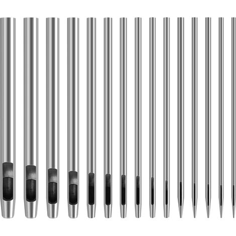 15 Stück Leder-Hohlstanzer, Locherwerkzeuge, Lederlocher, Lederhandwerkswerkzeuge für Uhrenarmbänder, Gürtel, 0,5 mm – 6 mm (1/5)
