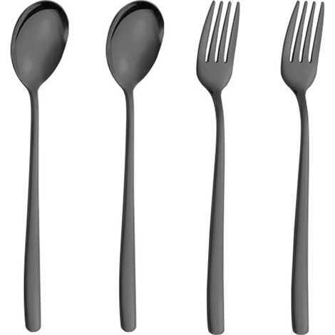 Fourchettes De Table En Acier Inoxydable - Revêtement Plasma Multicolore - Pour Repas Quotidiens Et Fêtes - Lot De 4 (1/5)